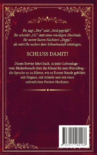 Buchcover und Innenansicht für das Buch: Haltet Euer Schandmaul! Der ultimative Knigge für den modernen Pöbel