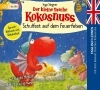 Buchcover und Innenansicht für das Buch: Der kleine Drache Kokosnuss - Schulfest auf dem Feuerfelsen