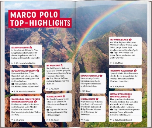 Buchcover und Innenansicht für das Buch: MARCO POLO Reiseführer Hawaii
