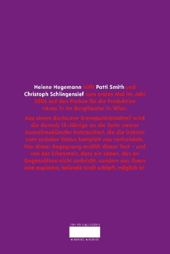Buchcover und Innenansicht für das Buch: Helene Hegemann über Patti Smith, Christoph Schlingensief, Anarchie und Tradition