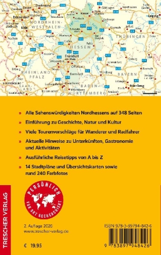 Buchcover und Innenansicht für das Buch: TRESCHER Reiseführer Nordhessen