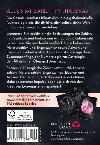 Buchcover und Innenansicht für das Buch: Cosmic Numbers (Numerologie)
