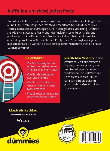 Buchcover und Innenansicht für das Buch: Marketing für Dummies
