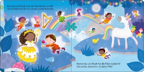 Buchcover und Innenansicht für das Buch: Mein Zauberstab-Klangbuch: Im Feenland
