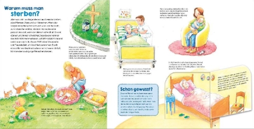 Buchcover und Innenansicht für das Buch: WAS IST WAS Junior Band 38 Abschied nehmen - Tod, Trauer und Erinnerung