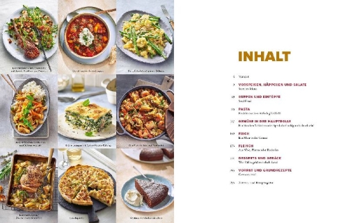 Buchcover und Innenansicht für das Buch: Kochen mit Martina und Moritz - Aus Liebe zum Genuss