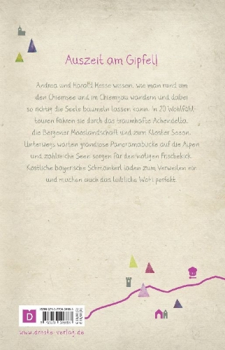 Buchcover und Innenansicht für das Buch: Chiemgau. Wandern für die Seele