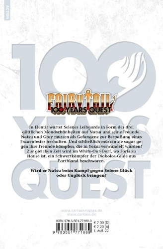 Buchcover und Innenansicht für das Buch: Fairy Tail: 100 Years Quest