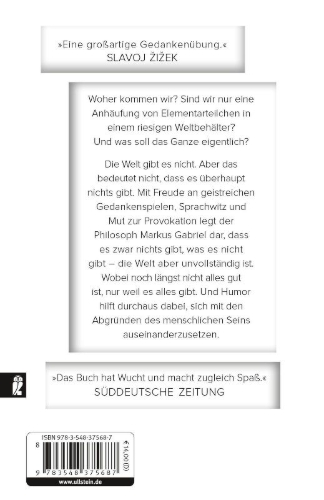 Buchcover und Innenansicht für das Buch: Warum es die Welt nicht gibt