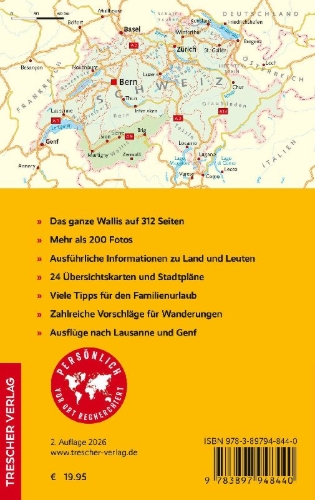 Buchcover und Innenansicht für das Buch: TRESCHER Reiseführer Wallis