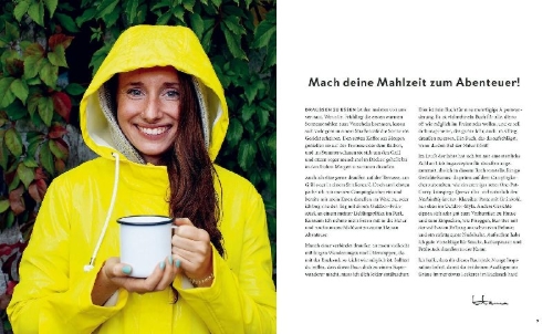 Buchcover und Innenansicht für das Buch: Nachhaltig Kochen für Unterwegs