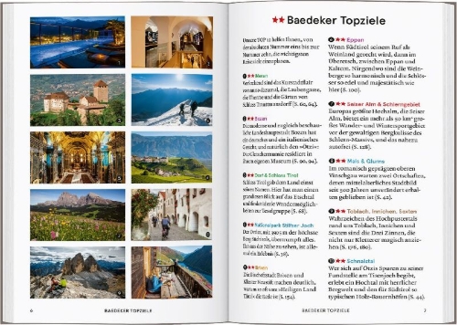 Buchcover und Innenansicht für das Buch: Baedeker SMART Reiseführer Südtirol