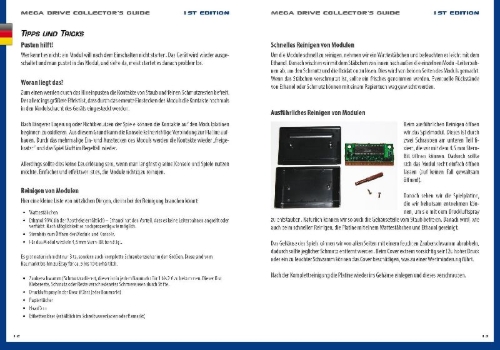 Buchcover und Innenansicht für das Buch: Mega Drive Collector´s Guide 1st Edition - Der Preisführer für eure SEGA Mega Drive Spiele-Sammlung