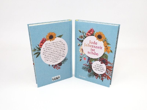 Buchcover und Innenansicht für das Buch: Jede Jahreszeit ist schön. Gedichte für Frühling, Sommer, Herbst und Winter