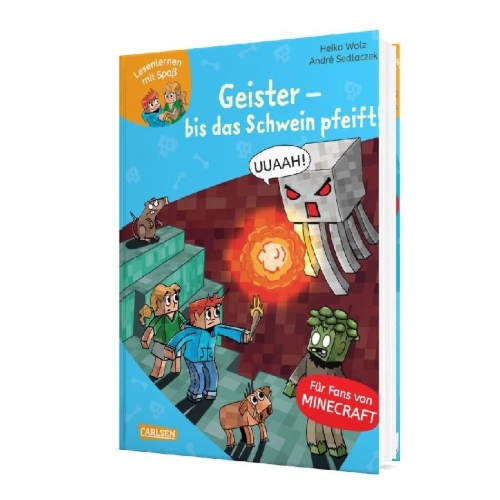 Buchcover und Innenansicht für das Buch: Minecraft 6: Geister - bis das Schwein pfeift!