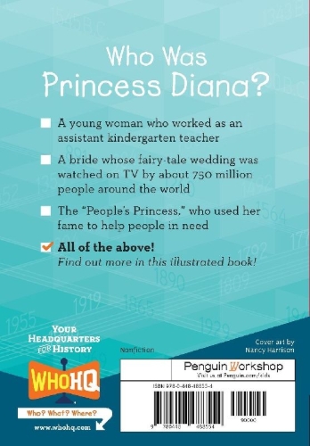 Buchcover und Innenansicht für das Buch: Who Was Princess Diana?