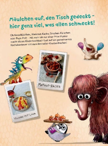 Buchcover und Innenansicht für das Buch: Furzipups - Das Kochbuch mit pfff