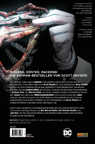 Buchcover und Innenansicht für das Buch: Batman von Scott Snyder und Greg Capullo (Deluxe Edition)