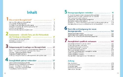 Buchcover und Innenansicht für das Buch: Beweglichkeit beginnt im Gehirn