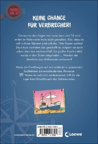 Buchcover und Innenansicht für das Buch: Findest du die Spur? - Die gestohlene Jacht