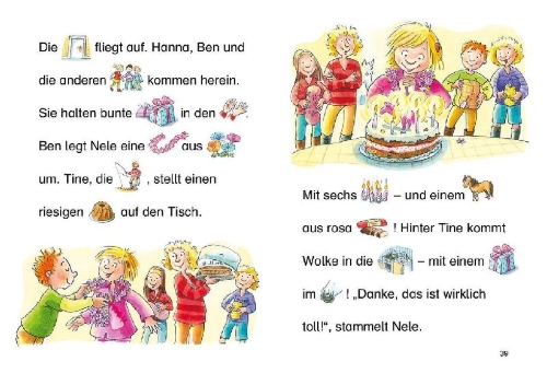 Buchcover und Innenansicht für das Buch: Lesenlernen in 3 Schritten - Die schönsten Ponygeschichten