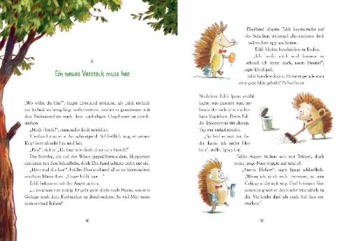 Buchcover und Innenansicht für das Buch: Willkommen im Zoo - Ein neues Zuhause für Ignaz Pfefferminz Igel