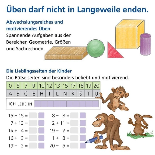 Buchcover und Innenansicht für das Buch: Das Übungsheft Mathematik 1