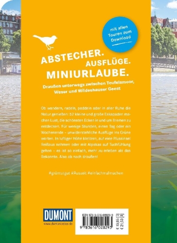 Buchcover und Innenansicht für das Buch: 52 kleine & große Eskapaden in und um Bremen