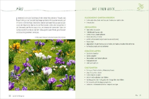 Buchcover und Innenansicht für das Buch: Mein Jahr im Kleingarten. Schrebergarten für Anfänger