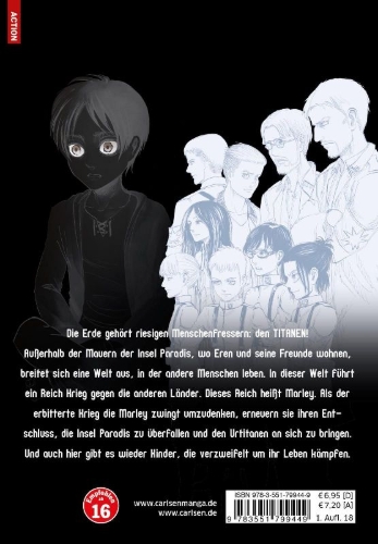 Buchcover und Innenansicht für das Buch: Shingeki no Kyojin
