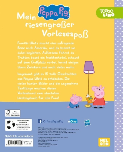 Buchcover und Innenansicht für das Buch: Peppa Wutz Gutenachtgeschichten: Mein riesengroßer Vorlesespaß