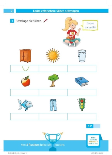 Buchcover und Innenansicht für das Buch: Die Deutsch-Helden: Deutsch-Testblock So gut bin ich! 1. Klasse