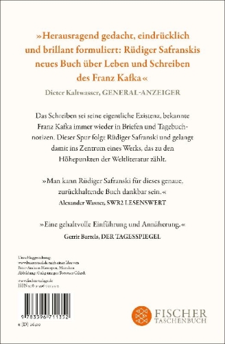 Buchcover und Innenansicht für das Buch: Kafka. Um sein Leben schreiben