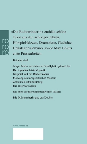 Buchcover und Innenansicht für das Buch: Die Radiotrinkerin