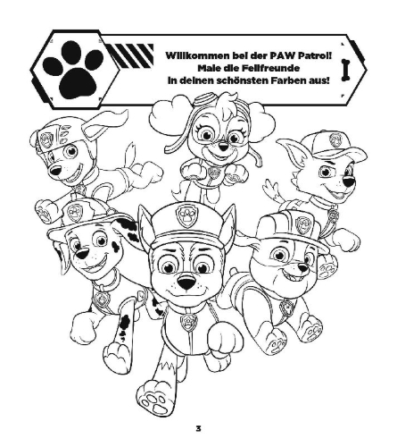 Buchcover und Innenansicht für das Buch: PAW Patrol: Mein großer Mal- und Rätselspaß