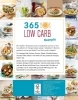 Buchcover und Innenansicht für das Buch: 365 Low-Carb-Rezepte