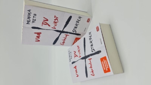 Buchcover und Innenansicht für das Buch: Und du wirst lächelnd sterben
