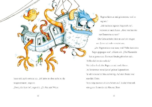 Buchcover und Innenansicht für das Buch: Milo Monster und die Schleimspur