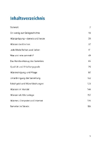 Buchcover und Innenansicht für das Buch: Handbuch Münzensammeln