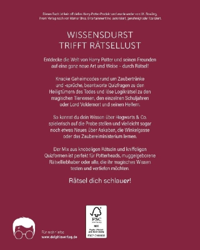 Buchcover und Innenansicht für das Buch: Potterversum I Wissen in Rätseln