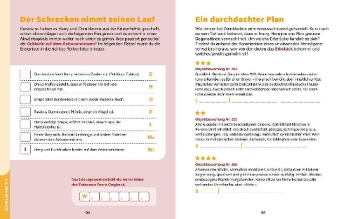 Buchcover und Innenansicht für das Buch: Potterversum I Wissen in Rätseln