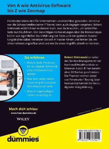 Buchcover und Innenansicht für das Buch: Penetration Tester werden für Dummies