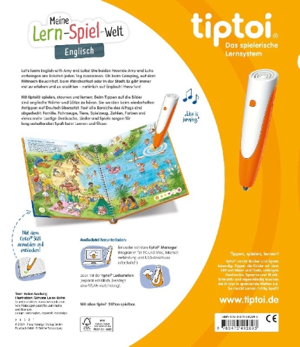 Buchcover und Innenansicht für das Buch: tiptoi® Meine Lern-Spiel-Welt - Englisch