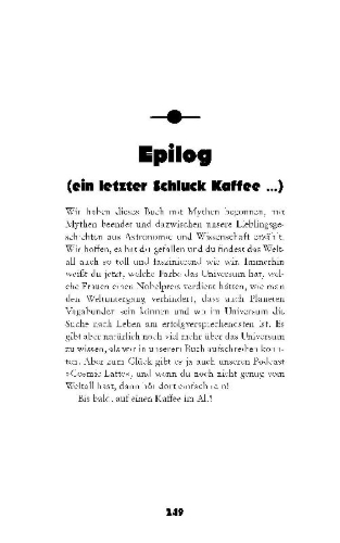Buchcover und Innenansicht für das Buch: Auf einen Kaffee im All
