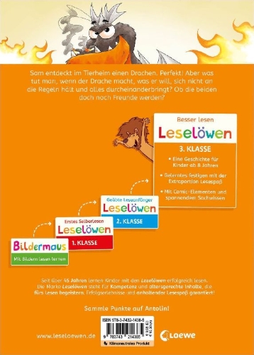 Buchcover und Innenansicht für das Buch: Leselöwen 3. Klasse - Wie zähmt man einen Drachen?