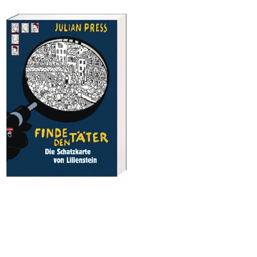 Buchcover und Innenansicht für das Buch: Finde den Täter - Die Schatzkarte von Lilienstein