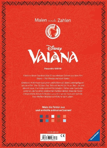 Buchcover und Innenansicht für das Buch: Coloriages mystères Disney - Spécial Film : Vaiana