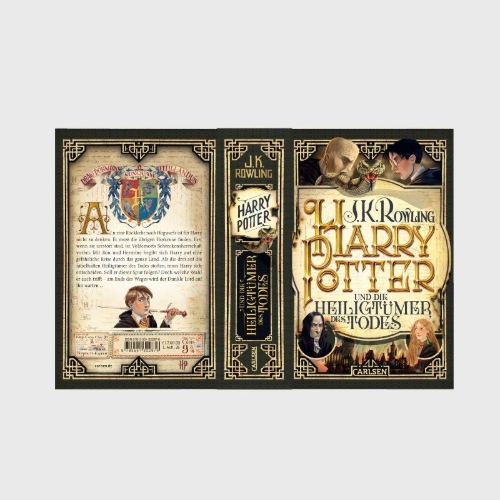 Buchcover und Innenansicht für das Buch: Harry Potter and the Deathly Hallows
