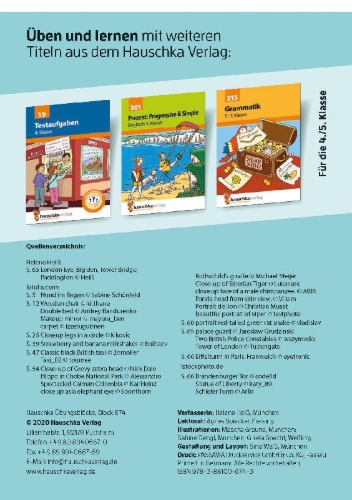 Buchcover und Innenansicht für das Buch: Quer durch die 4. Klasse, Englisch - A5-Übungsblock