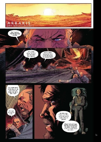 Buchcover und Innenansicht für das Buch: Dune: Haus Atreides (Graphic Novel). Band 2